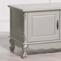 French Antique Silver Large Cabinet TV Unit - thumbnail 3