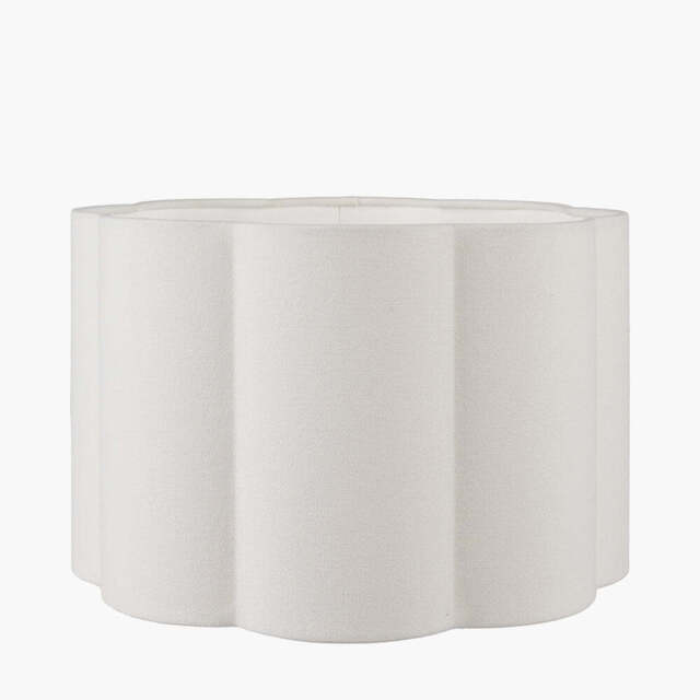 Bloom 40cm White Handloom Scalloped Cylinder Lampshade - image 1
