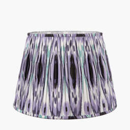 Izara 35cm Lilac Ikat Patterned Mushroom Pleat Tapered Lampshade - thumbnail 1