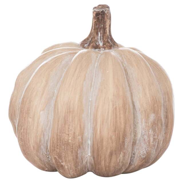 Set Of Six Carved Wood Effect Pumpkins - image 1