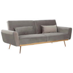 Hatton Grey Velvet Sofa Bed - thumbnail 1