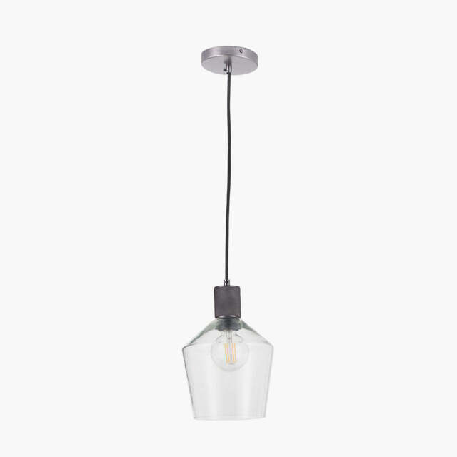 Bexley Clear Glass with Antique Bronze Fitting Elec Pendant - image 1