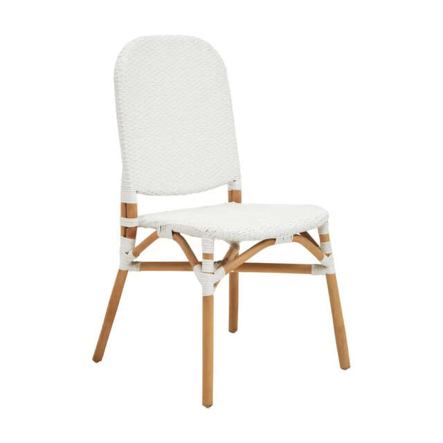 Manado Natural and White Rattan Dining Chair - image 1