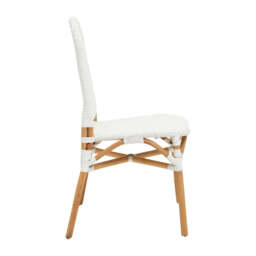 Manado Natural and White Rattan Dining Chair - thumbnail 5