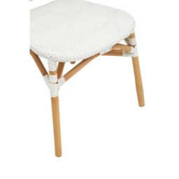 Manado Natural and White Rattan Dining Chair - thumbnail 3