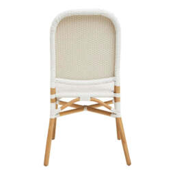 Manado Natural and White Rattan Dining Chair - thumbnail 6