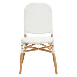 Manado Natural and White Rattan Dining Chair - thumbnail 4