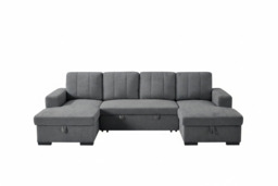 Como U Shape Sofabed With Ottoman Storage Charcoal Morgan - Malvern - Somerford - Calix - Euphoria - Plush Style - thumbnail 2