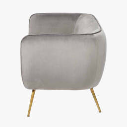 Lucca Dove Grey Velvet and Metal Sofa - thumbnail 5