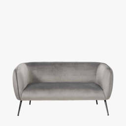Lucca Dove Grey Velvet and Metal Sofa - thumbnail 4