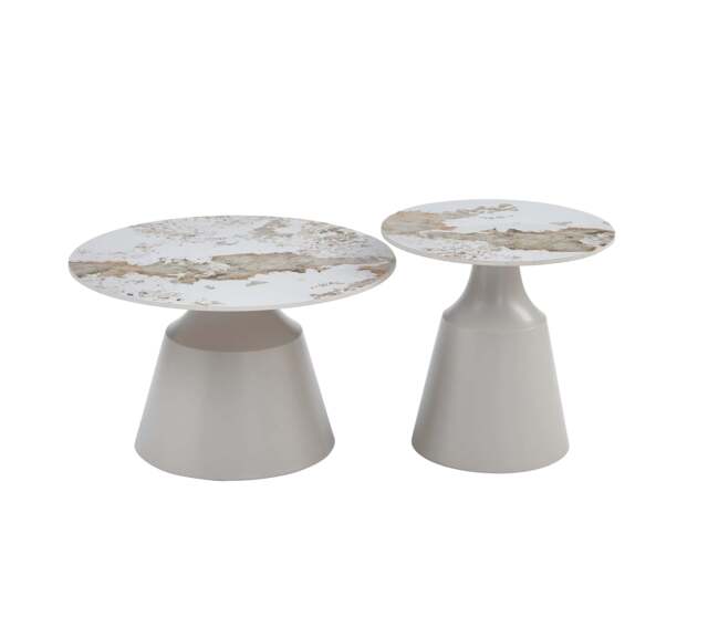Luna Coffee & End Tables Matt Grey & Pandora Set Of 2 - image 1