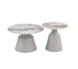 Luna Coffee & End Tables Matt Grey & Pandora Set Of 2 - thumbnail 6