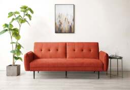 Themis Orange Soft Textured Weave Erik Sofa Bed - thumbnail 2