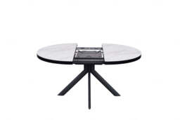 Danello Round Extending Dining Table White & Sunset Cloud Vein Ceramic - thumbnail 6