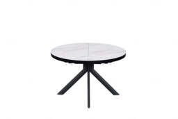 Danello Round Extending Dining Table White & Sunset Cloud Vein Ceramic - thumbnail 5