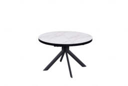 Danello Round Extending Dining Table White & Sunset Cloud Vein Ceramic - thumbnail 3