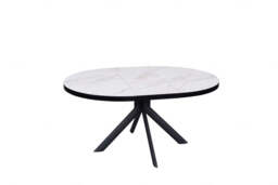 Danello Round Extending Dining Table White & Sunset Cloud Vein Ceramic - thumbnail 4