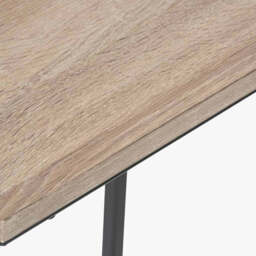 Soho Natural Wood Veneer and Black Metal Supper Side Table - thumbnail 4
