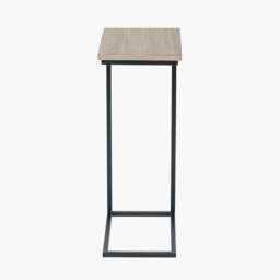 Soho Natural Wood Veneer and Black Metal Supper Side Table - thumbnail 2