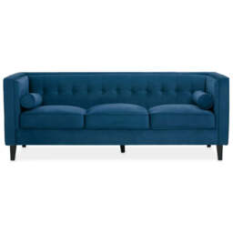 Helia Blue Velvet Sofa - thumbnail 4