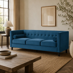 Helia Blue Velvet Sofa - thumbnail 1