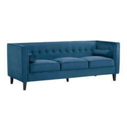 Helia Blue Velvet Sofa - thumbnail 2