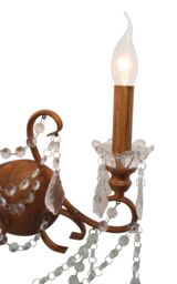 Antiqued Gold 2 Branch Cut Glass Chandelier Wall Light - thumbnail 2