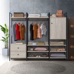 Zahar Open Wardrobe with 4 Shelves - thumbnail 3