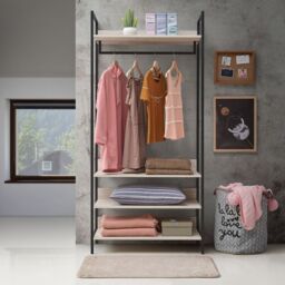 Zahar Open Wardrobe with 4 Shelves - thumbnail 2