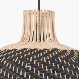 Rowan Natural Rattan Black and White Woven Pendant - thumbnail 4