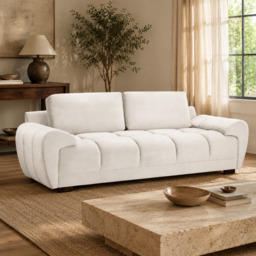 Azzuro Sofa Cream 3 Seater - thumbnail 1