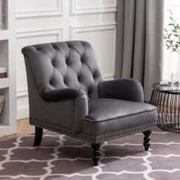Darwin Dark Grey Velvet Accent Chair - thumbnail 4