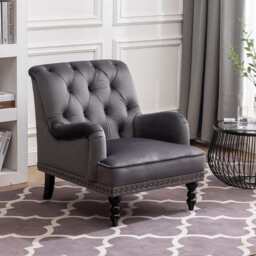 Darwin Dark Grey Velvet Accent Chair - thumbnail 2