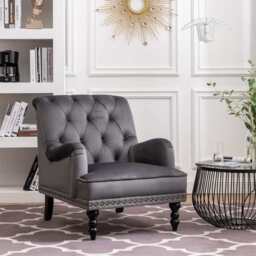 Darwin Dark Grey Velvet Accent Chair - thumbnail 6