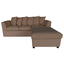 Finley Corduroy 3 Seater Sofa with Footstool And Pillows, Brown - thumbnail 1