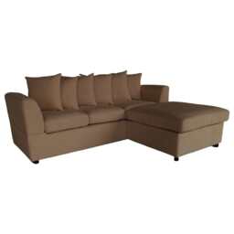 Finley Corduroy 3 Seater Sofa with Footstool And Pillows, Brown - thumbnail 2
