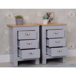 Heritage 4 Piece Bedroom Wardrobe Chest Set With Bedside Tables, Grey - thumbnail 4