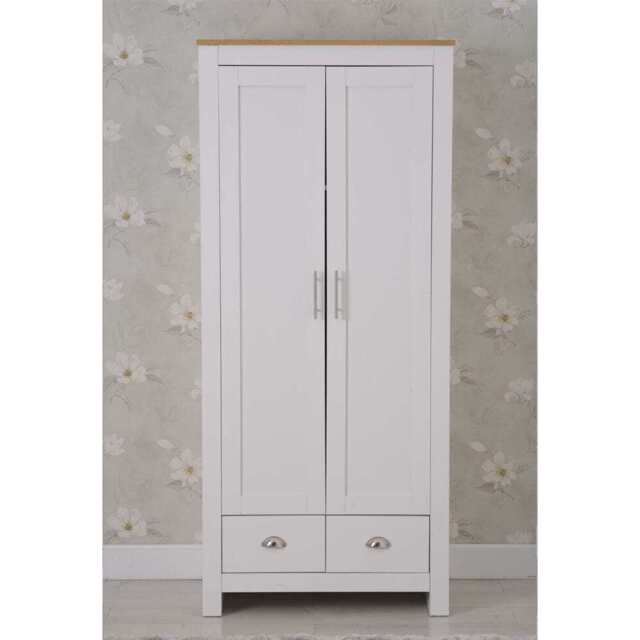 Heritage 2 Door 2 Drawer Wardrobe, White - image 1