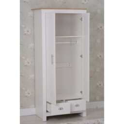 Heritage 2 Door 2 Drawer Wardrobe, White - thumbnail 3