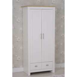 Heritage 2 Door 2 Drawer Wardrobe, White - thumbnail 2