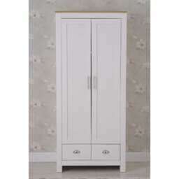 Heritage 2 Door 2 Drawer Wardrobe, White - thumbnail 1