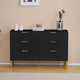 Mercury Ridged 4 Piece  Bedroom Set Wardrobe Chest, Black - thumbnail 6
