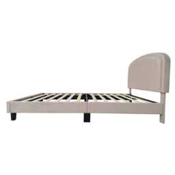 Aurora Plush Bed Frame with Head Board Single Bed or Double Bed, Double Size Frame / Cream - thumbnail 6