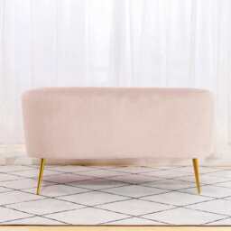 Russell Velvet Two Seater Sofa In Pink - thumbnail 4