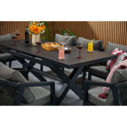 Berlin Aluminium Patio Furniture Set Dining Set with Extendable Table and Armchairs, 8-Seater Set - thumbnail 3