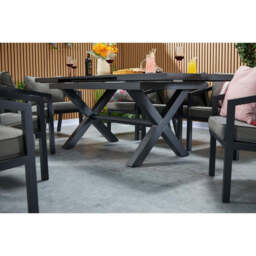 Berlin Aluminium Patio Furniture Set Dining Set with Extendable Table and Armchairs, 8-Seater Set - thumbnail 8