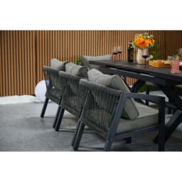 Berlin Aluminium Patio Furniture Set Dining Set with Extendable Table and Armchairs, 8-Seater Set - thumbnail 4