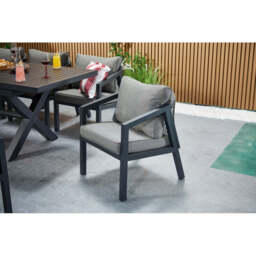 Berlin Aluminium Patio Furniture Set Dining Set with Extendable Table and Armchairs, 8-Seater Set - thumbnail 9