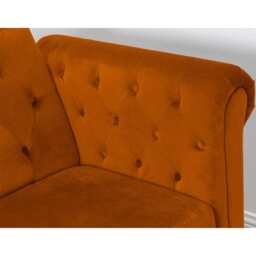 Toronto 3 Seater Chesterfield Style Velvet Sofa Bed In Orange - thumbnail 9