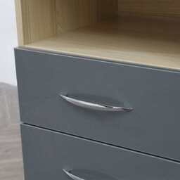 Set Of 2 Agata 2 Drawer Bedside Tables In Grey and Oak - thumbnail 4